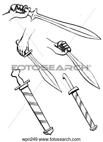 Illustration Of Classical Greek Swords Wpn249   Search Vector Clipart