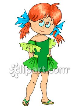 Little Girl Trying To Look Innocent   Royalty Free Clip Art Picture