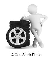 Man With Disk Wheel On White Background  Isolated 3d Image Drawings
