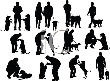 Royalty Free Clip Art Image  Collection Of Silhouettes Of People With