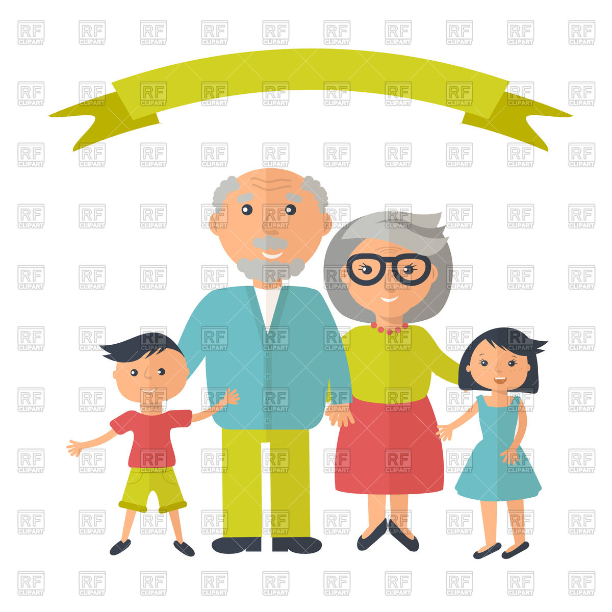 Senior Grandparents With Their Grandchilds 80135 Download Royalty