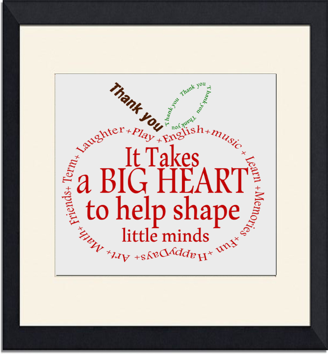 Teacher Gift Appreciation Apple Thank You Word By Theartyapples