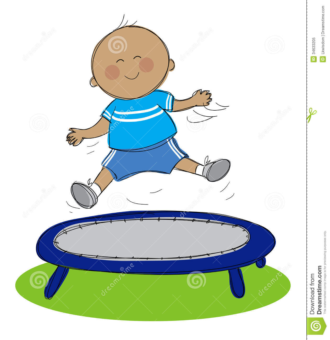 Trampoline Clipart Boy Trampoline Hand Drawn Picture Jumping