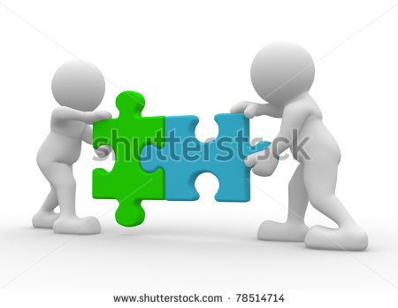Two Person Matching Puzzle Pieces  This Is A 3d Render Illustration