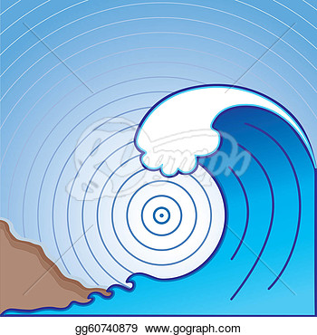Vector Art   Giant Tsunami Wave  Clipart Drawing Gg60740879   Gograph