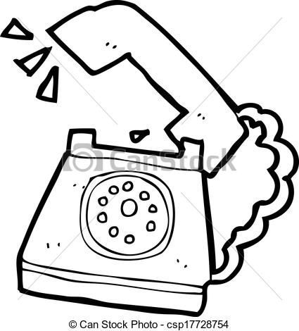 Vector   Cartoon Ringing Telephone   Stock Illustration Royalty Free