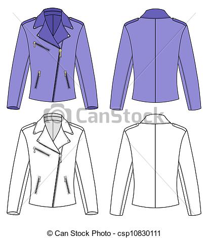 Vector Clip Art Of Womans Jacket   Outline Jacket Vector Illustration