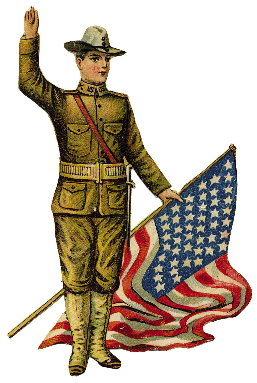Vintagefeedsacks  Free Vintage Clip Art   Vintage Patriotic Soldier