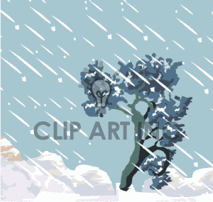 Weather Storm Snow Snowing Winter Snowfall Wind Tree001 Gif Clip Art