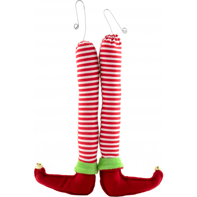 12 Pair Of Plush Elf Legs  Red   White Stripe  Co14 101