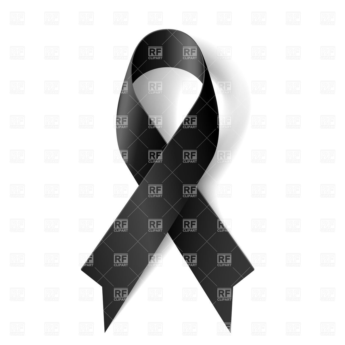Black Awareness Ribbon On White Background Objects Download Royalty