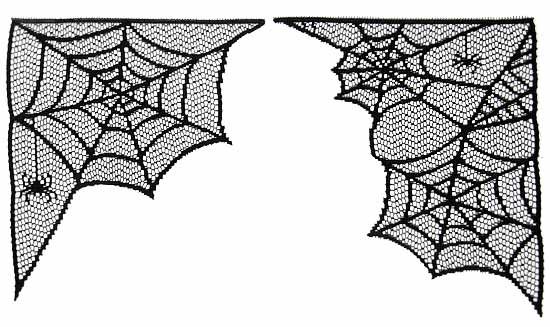 Black Lace Spider Web Corner Accents Set Of 2 Fall And Halloween    