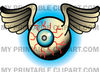 Bloodshot Eyeball Clipart 96769 Winged Bloodshot Eyeball Tattoo Design    