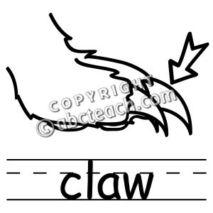Clip Art  Basic Words  Claw B W Labeled   Preview 1
