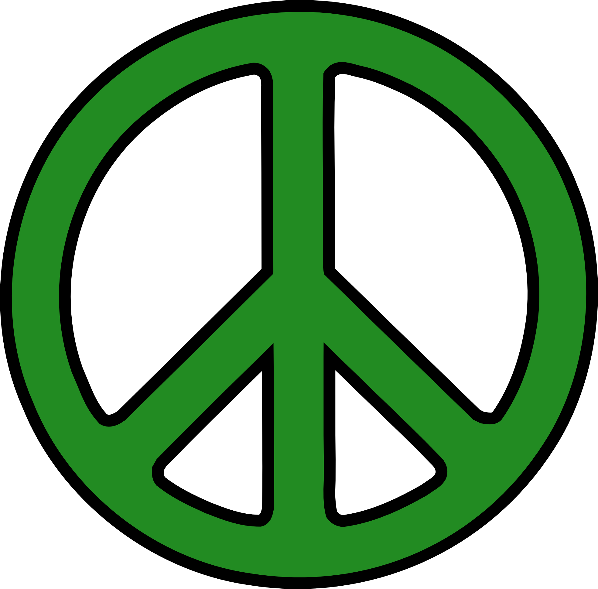 Clipart   Peace Doves Of South Africa Peace Sign 3 Forest Green