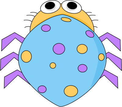 Cute Bug Clip Art Image   Cute Blue Bug With Purple Legs And A Yellow    