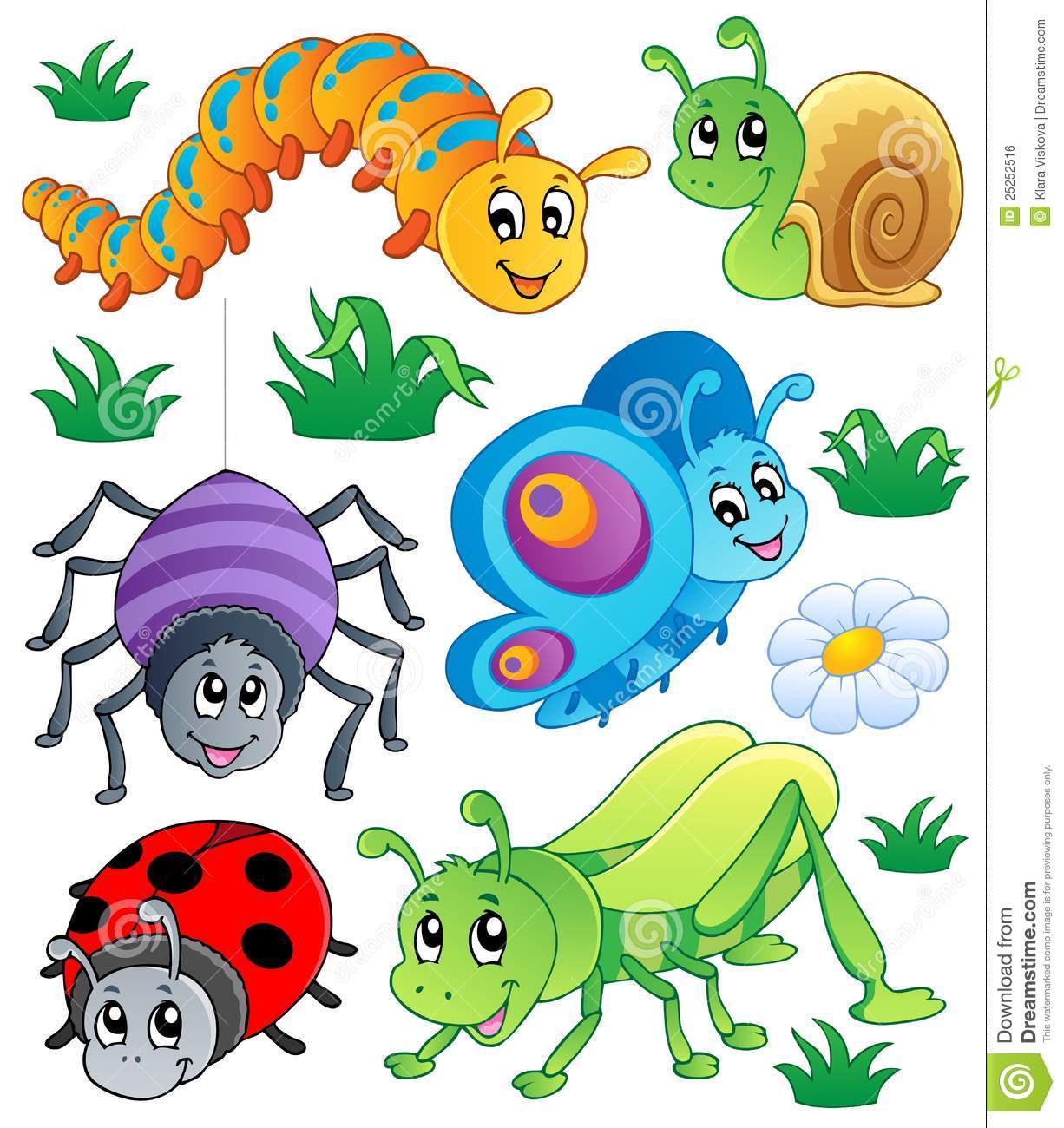 Cute Bugs Collection 1 Royalty Free Stock Image   Image  25252516
