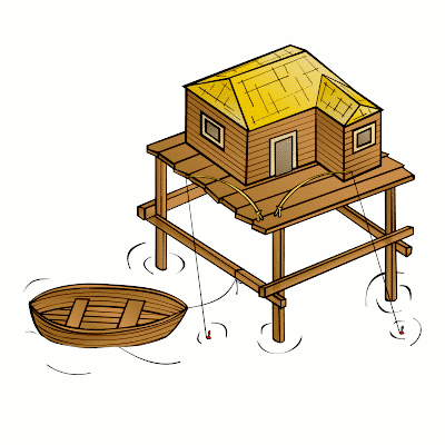 Free Clipart Of Fishery Clipart Of A Fishery House Set On Stilts