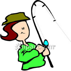 Girl Fishing   Royalty Free Clipart Picture
