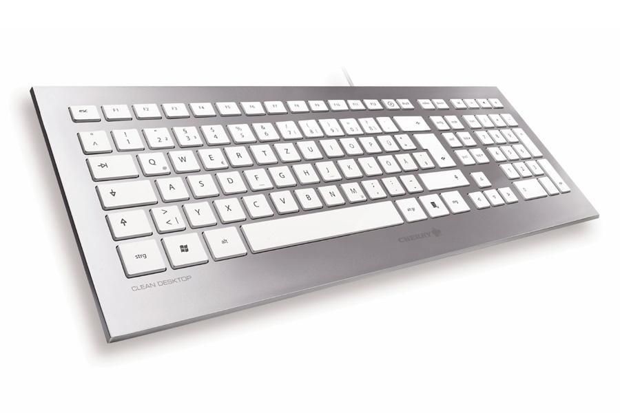 Keyboard Cherry Strait White Silver Usb Slo   Eventus Sistemi
