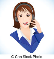 Lady In Call Center   Illustration Of Lady Talking On