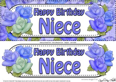 Large Dl Happy Birthday Niece Roses Card Amp 3d Decoupage By Carol