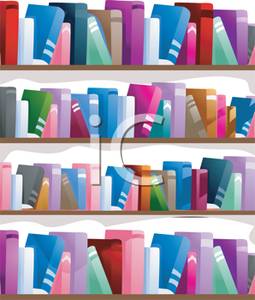 Library Books On A Shelf Clipart Picture