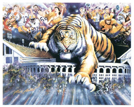 Lsu Louisiana State University Tiger Mascot Stadium Art Print