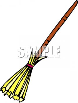 Royalty Free Clip Art Image  Old Fashioned Straw Broom