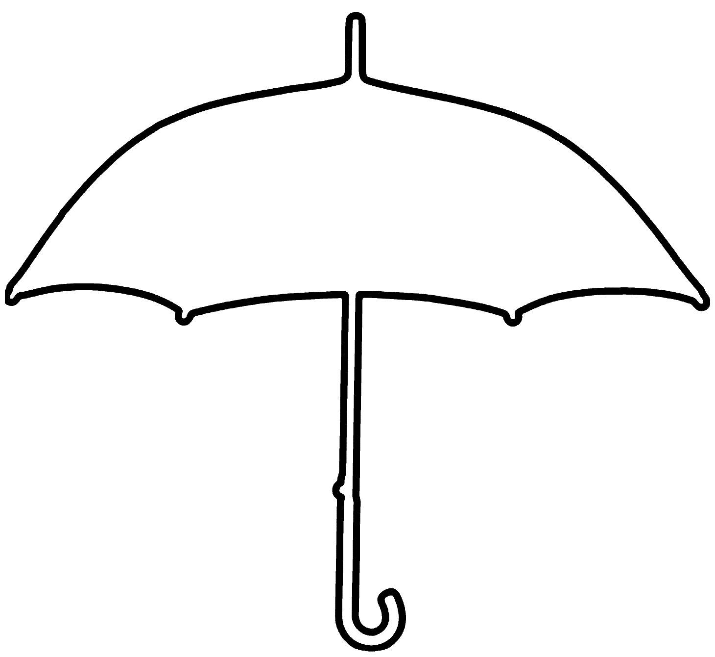Umbrella Outline  Black And White Template