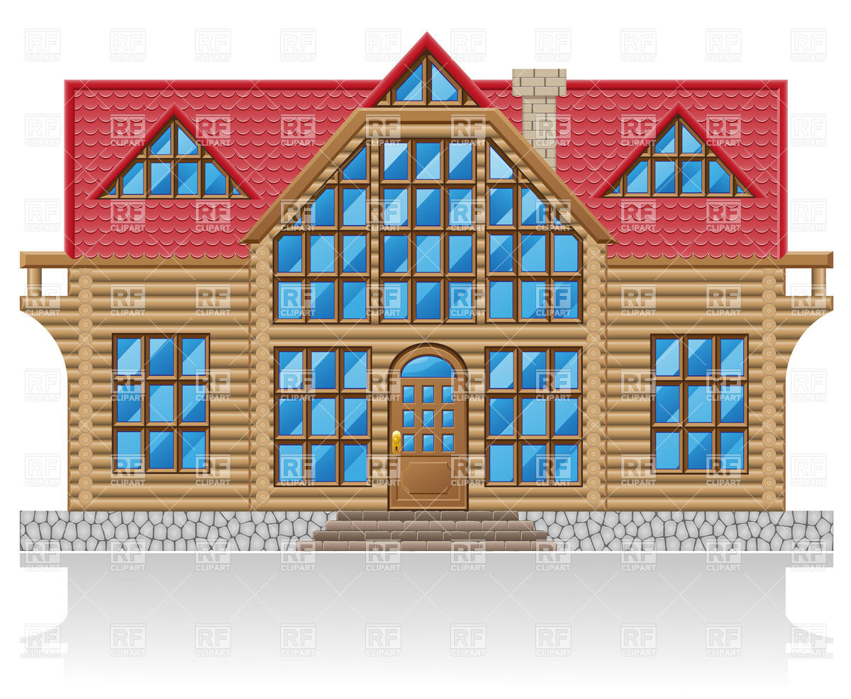 Wooden Log House Facade 19934 Download Royalty Free Vector Clipart