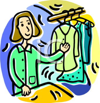 0511 1004 1520 3828 Woman Working At A Dry Cleaners Clipart Image Jpg