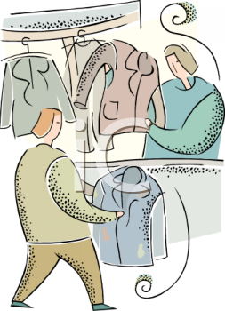     3824 Person Bringing Their Clothes Toa Dry Cleaners Clipart Image Jpg