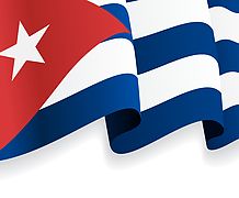 Background With Waving Cuban Flag  Vector