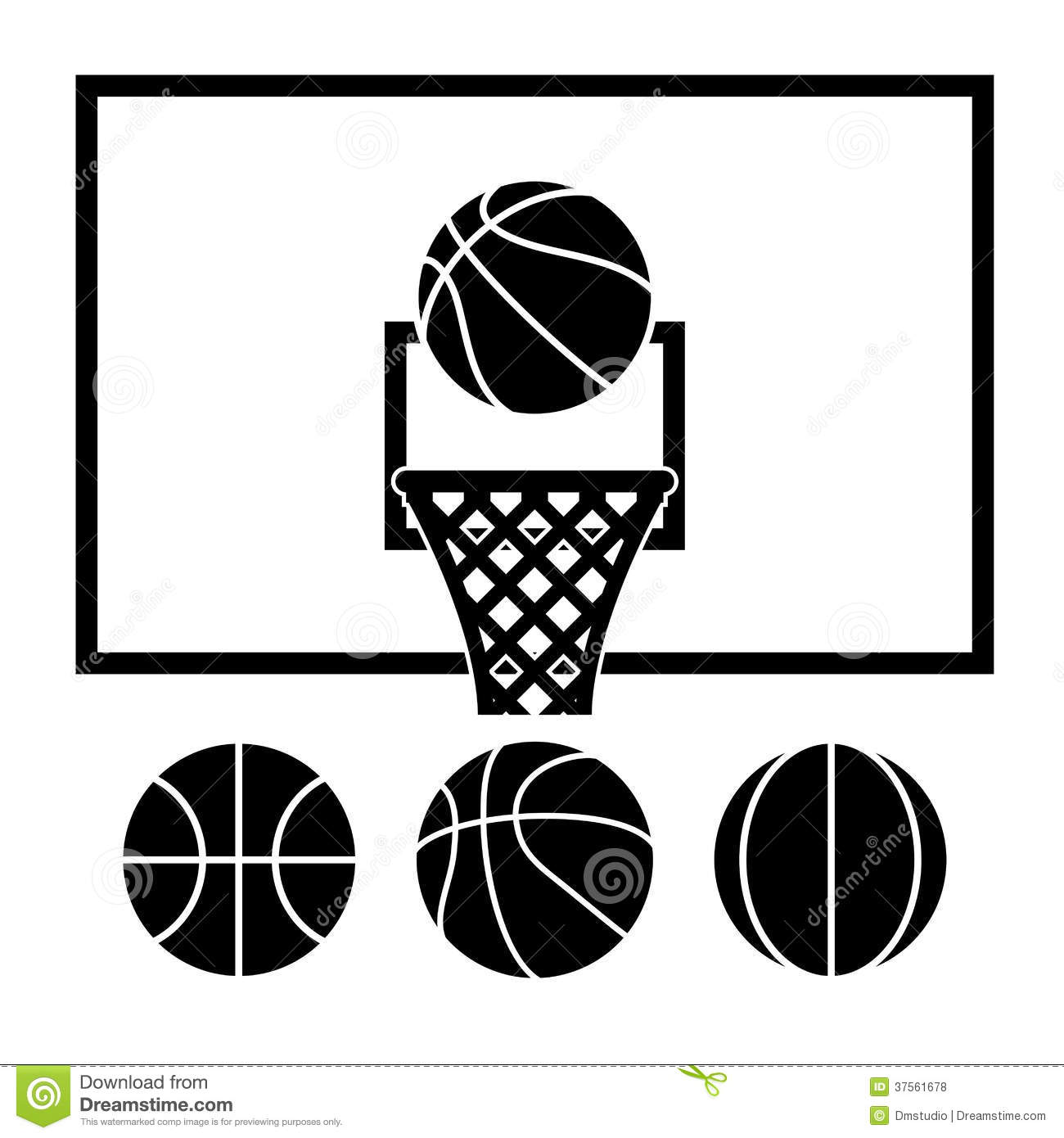 Basketball Backboard Clipart Black And White Vector Basketball Net And