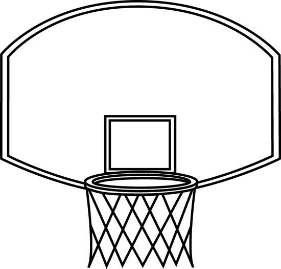 Black And White Basketball Backboard Clip Art Image   Black And White    