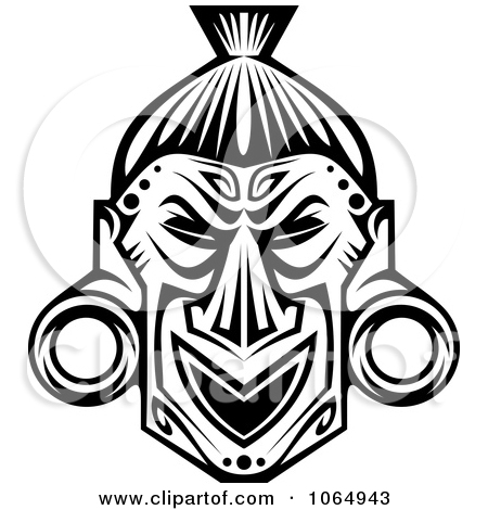  Clip Art Black And White 1064943 Clipart Tribal Mask Black And White    