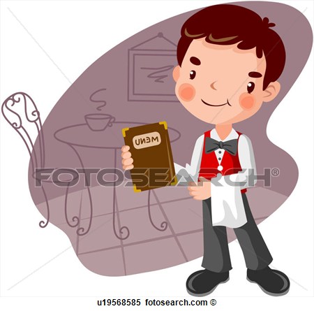 Clipart   Full Age Staff Restaurant Waiter One Man  Fotosearch