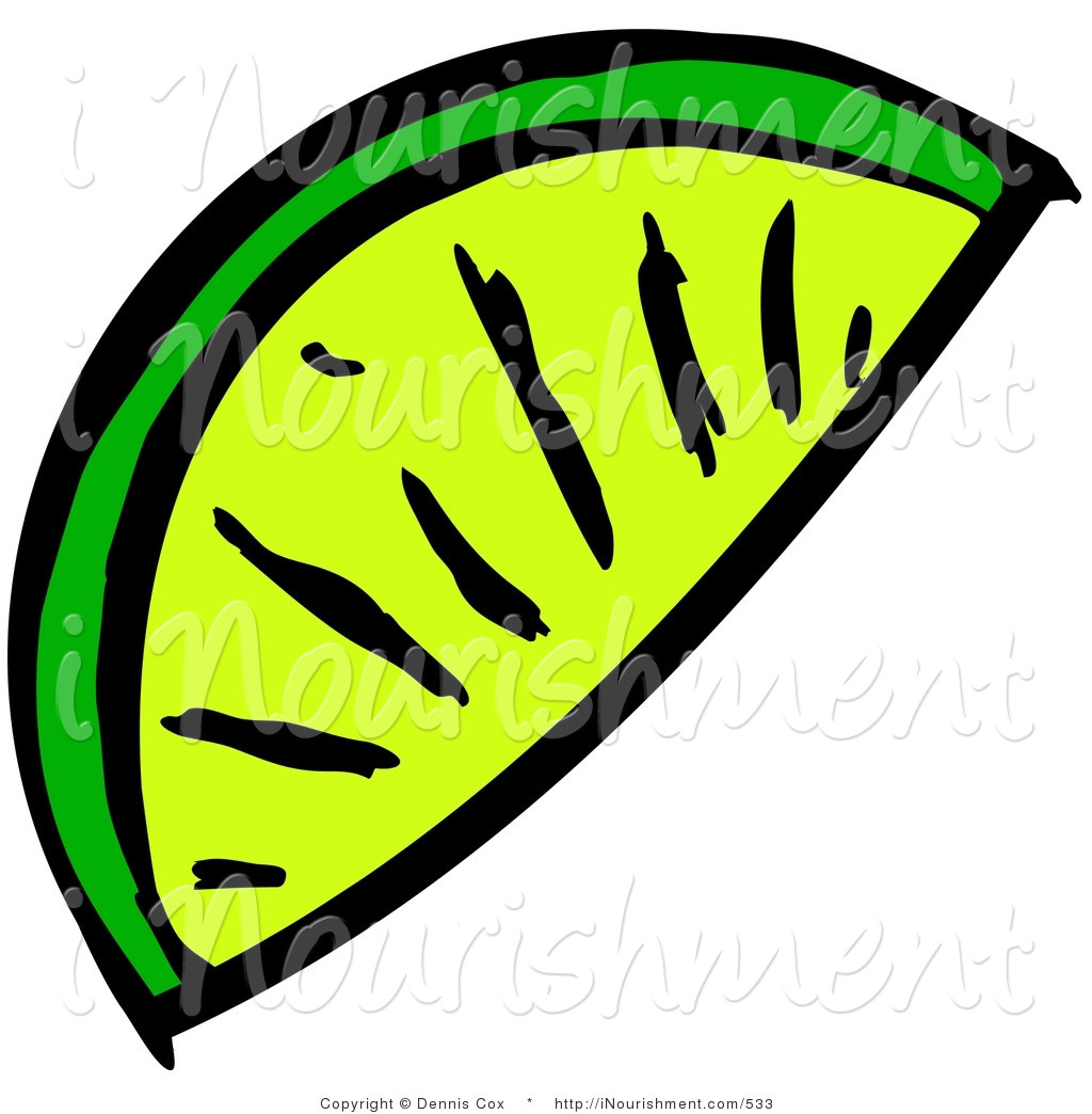 Clipart Of A Green Lime Wedge Slice On White By Djart    533