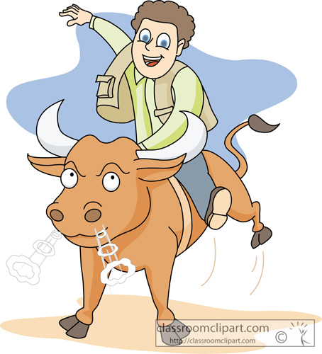 Cowboys   Rodeo Riding Bull   Classroom Clipart