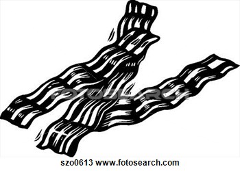 Drawing Of Strips Of Bacon In Black And White Szo0613   Search Clipart    