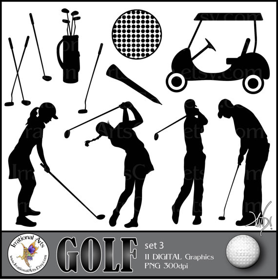 Golf Set 3 Clipart Num Rique Graphique 11 Png Fichiers Silhouettes    