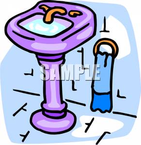 Hand Towel And A Bathroom Sink Clip Art Image