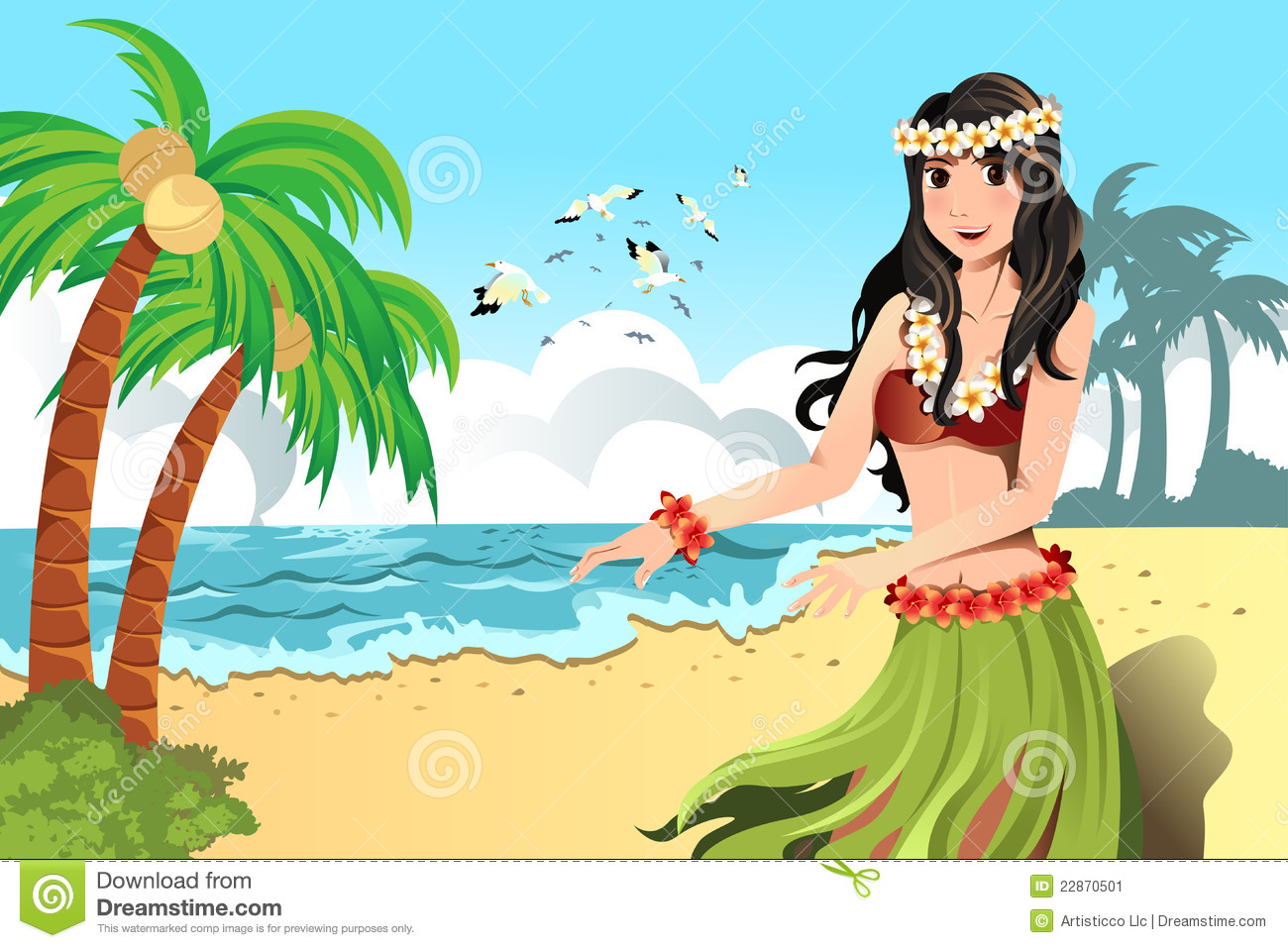 Hawaiian Hula Dancer Stock Image   Image  22870501