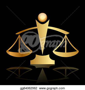 Icon Of Justice Scales On Black Background  Clipart Drawing Gg64062062