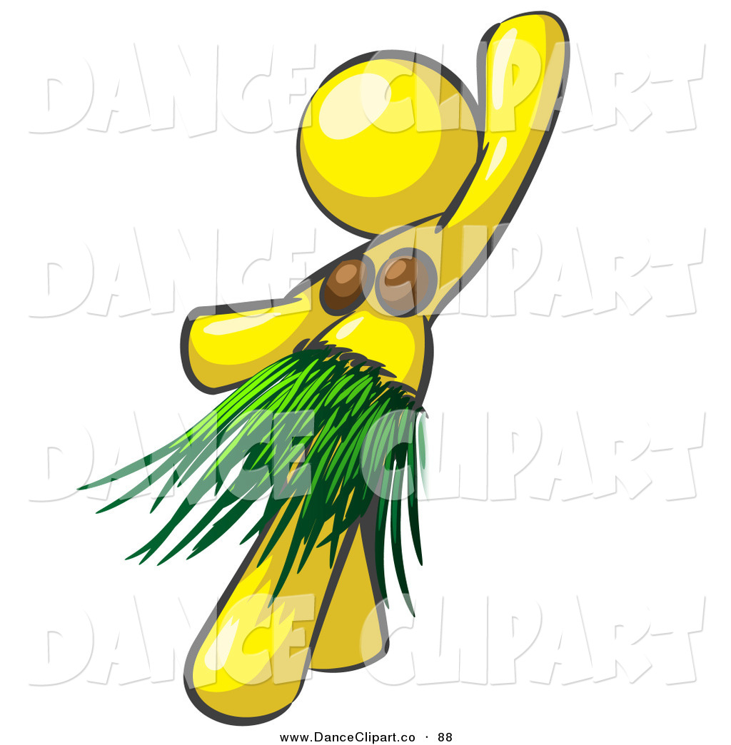 Larger Preview  Vector Clip Art Of A Yellow Hawaiian Hula Dancer Woman