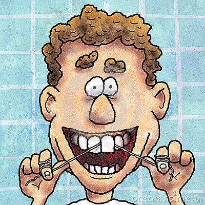 Man Flossing Teeth Royalty Free Stock Photography   Image  27702347