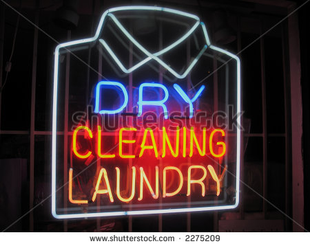Neon Sign In Dry Cleaner S Window Stock Photo 2275209   Shutterstock