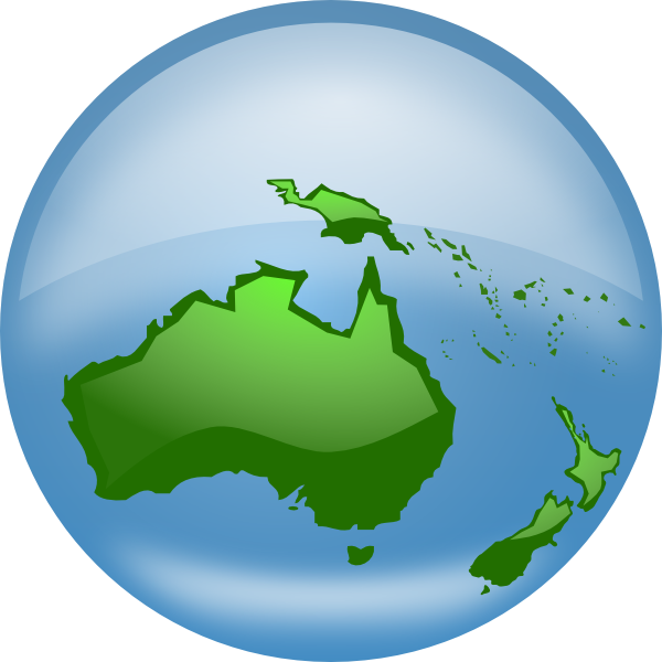 Oceania Globe Clip Art At Clker Com   Vector Clip Art Online Royalty
