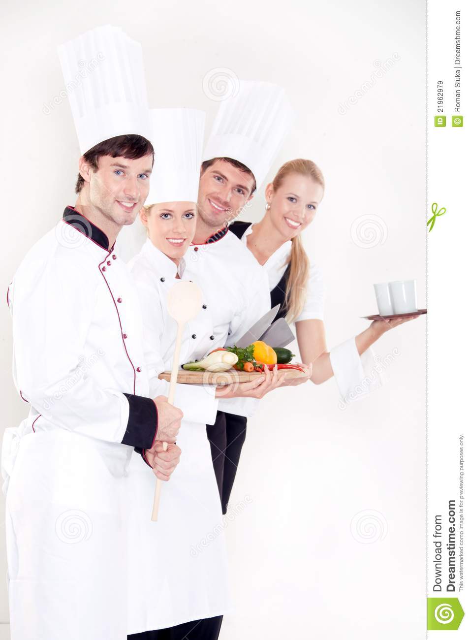 Restaurant Staff Presenting Full Service